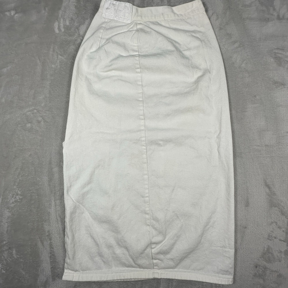 Vintage Bongo Tramare Denim Skirt Womens Size 11 White Jean Skirt